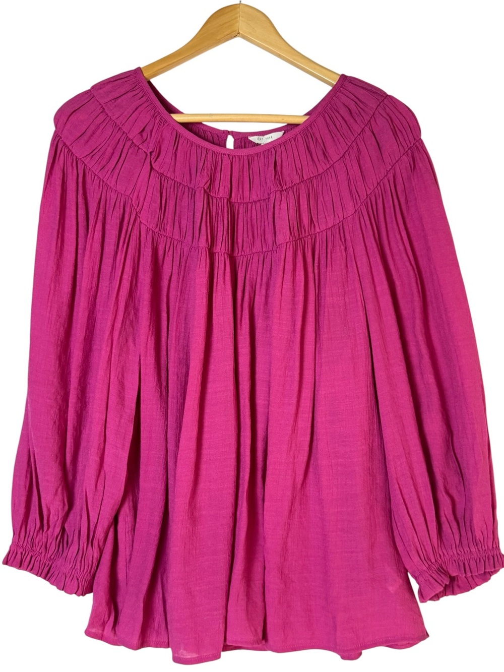 C. Est. 1946 Fuchsia Peasant Blouse Plus Size 18/20W NWT